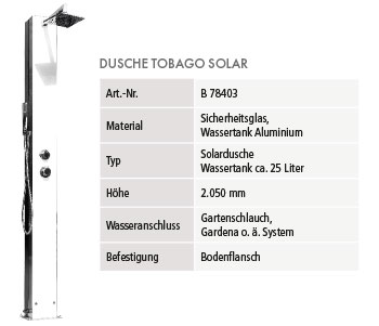 Gartenduschen IDEAL Tobago Solar
