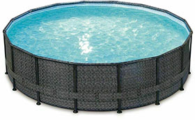 Frame Pool Ø 488 x 122 cm Rattanoptik anthrazit