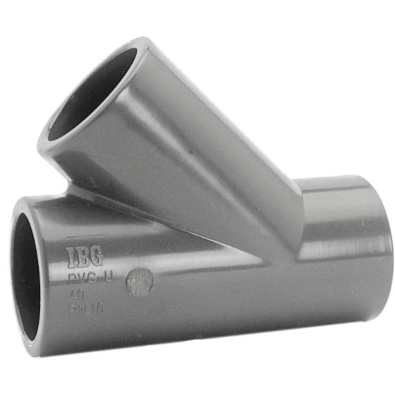 PVC T-Stück 45° |  Ø 63 mm | Grau